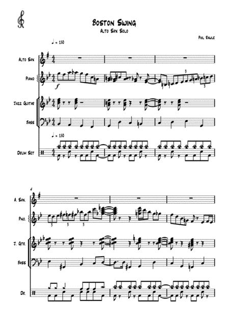 Boston Swing Alto Sax Solo Sheet Music