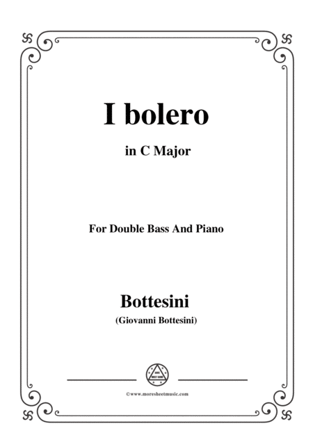 Bottesini I Bolero For Doublebass And Piano In C Major Sheet Music