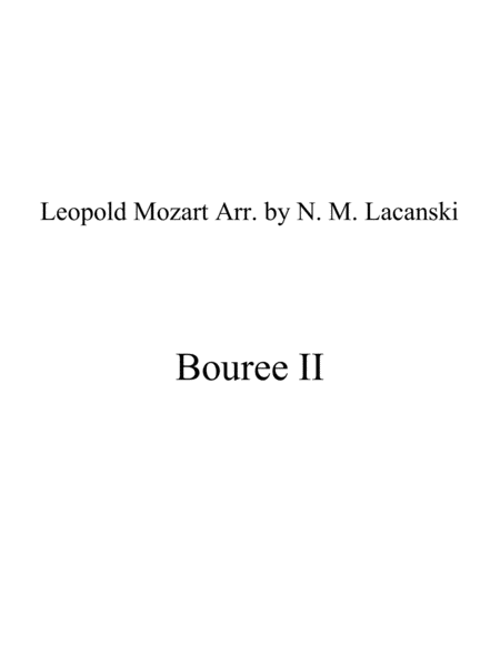 Bouree Ii Sheet Music