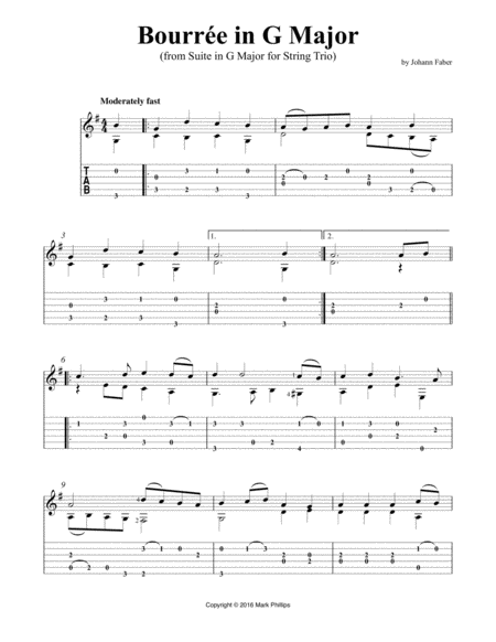 Free Sheet Music Bourre In G Major