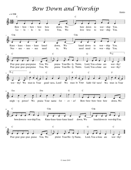 Bow Down And Worship Sheet Music