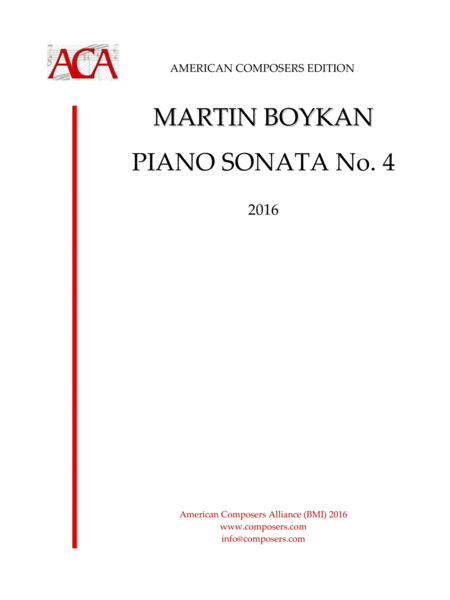 Boykan Piano Sonata No 4 Sheet Music