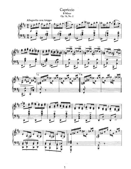 Brahms Capriccio Op 76 No 2 In B Minor Sheet Music