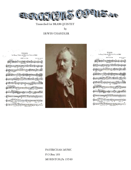 Brahms Horn Trio Op 40 Brass Quintet Sheet Music