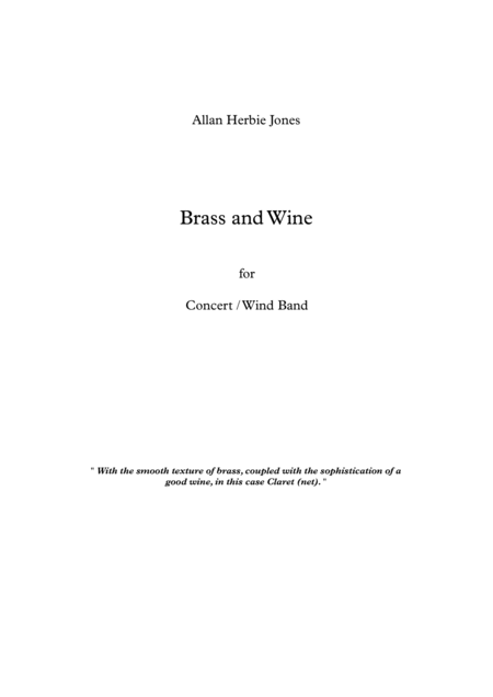 Brass And Wine Sheet Music