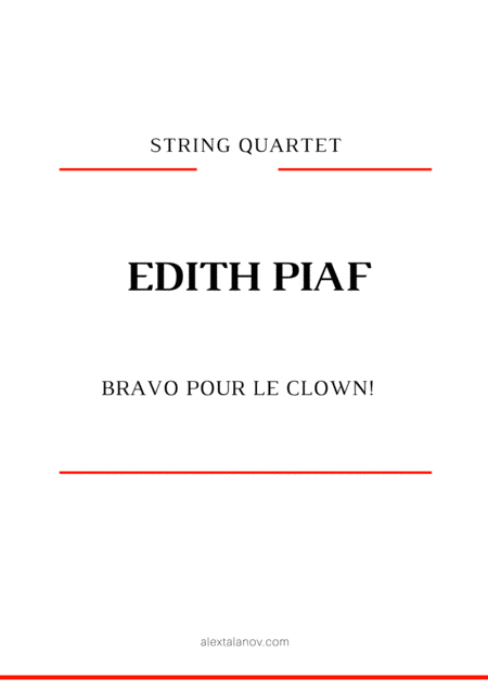 Bravo Pour Le Clown Sheet Music