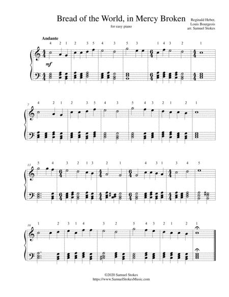 Bread Of The World In Mercy Broken For Easy Piano Sheet Music