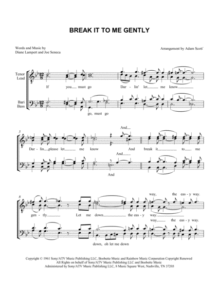 Break It To Me Gently Sheet Music