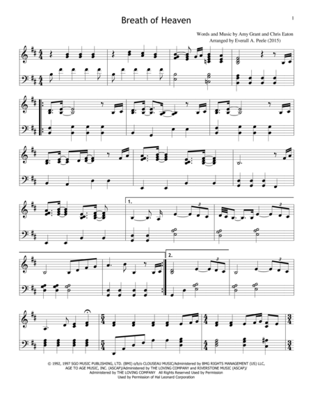 Breath Of Heaven Sheet Music