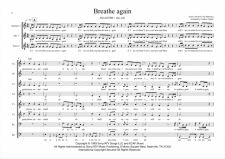 Breathe Again Sheet Music