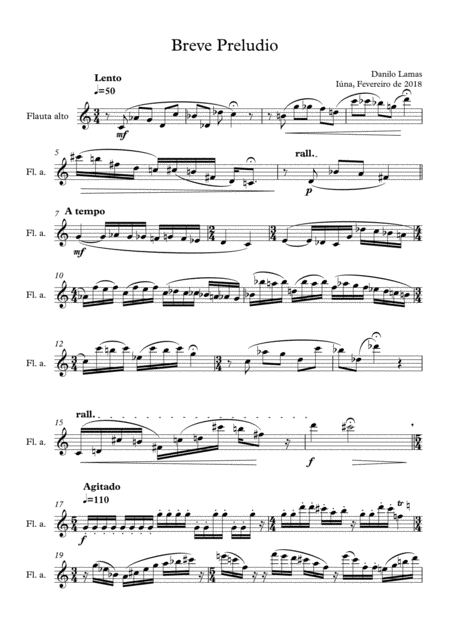 Breve Preldio Alto Flute Sheet Music