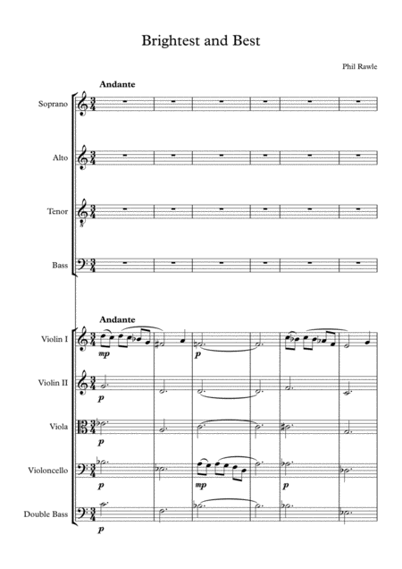 Free Sheet Music Brightest And Best Choir And Strings