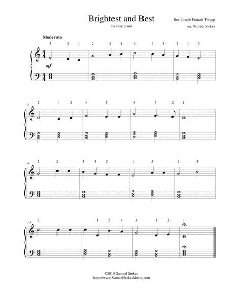 Brightest And Best For Easy Piano Sheet Music