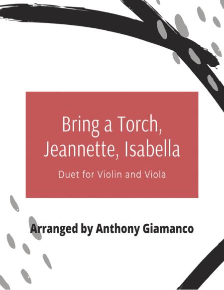 Free Sheet Music Bring A Torch Jeannette Isabella Duet For Violin And Viola