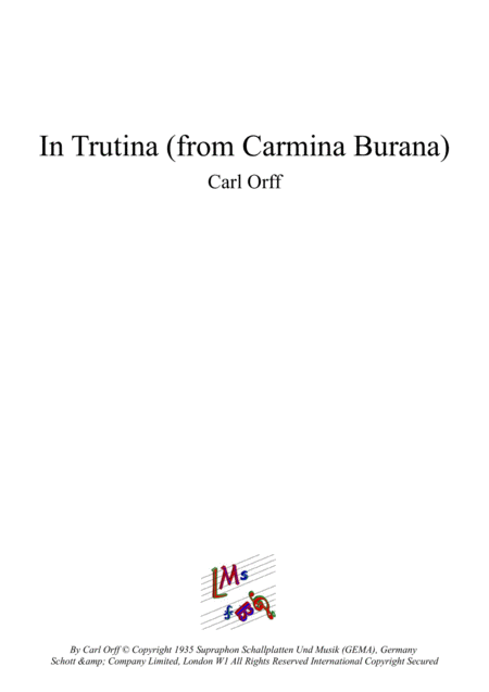 British Brass Band In Trutina From Carmina Burana Sheet Music