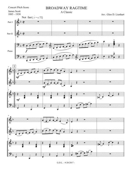 Free Sheet Music Broadway Ragtime