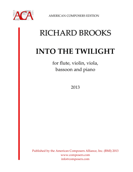 Free Sheet Music Brooks Into The Twilight