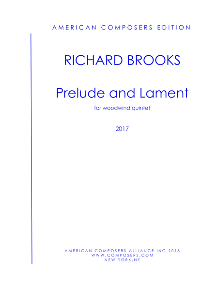 Free Sheet Music Brooks Prelude And Lament
