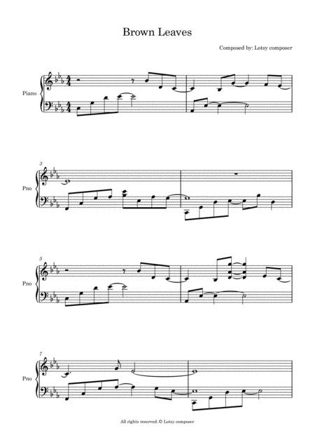 Brown Leaves Sheet Music