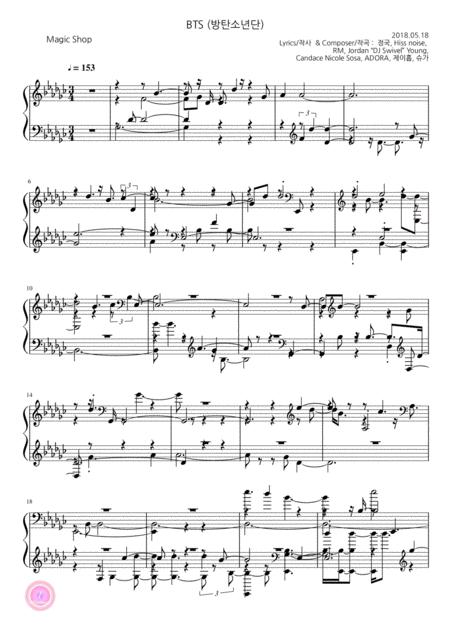 Free Sheet Music Bts Magic Shop