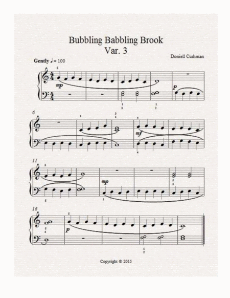 Bubbling Babbling Brook Variation 3 Sheet Music