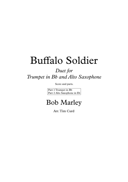 Buffalo Soldier Duet For Trumpet In Bb And Alto Saxophone In Eb Sheet Music