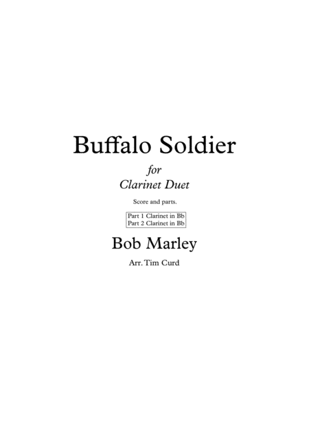 Buffalo Soldier For Clarinet Duet Sheet Music