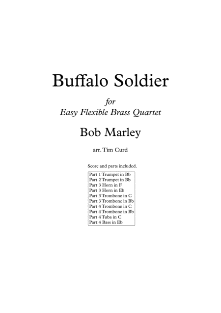 Buffalo Soldier For Easy Flexible Brass Quartet Sheet Music