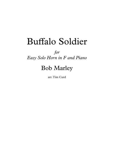 Free Sheet Music Buffalo Soldier For Easy Solo Horn In F And Piano