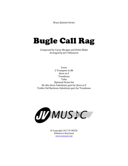 Bugle Call Rag For Brass Quintet Sheet Music