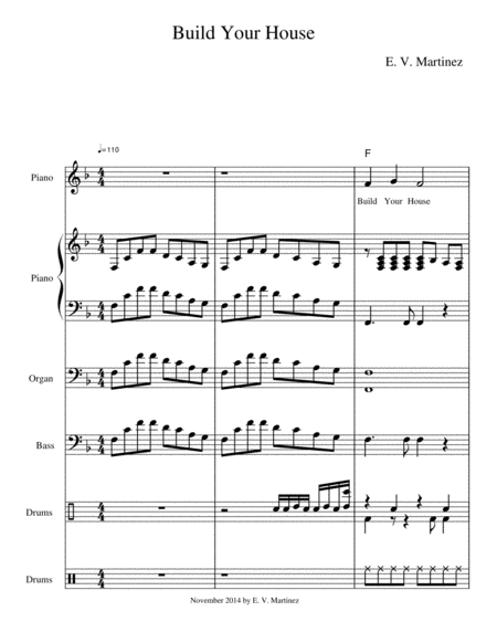 Free Sheet Music Build Your House On The Rock