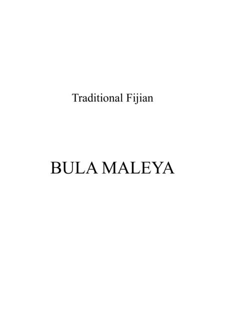 Free Sheet Music Bula Maleya Vocal