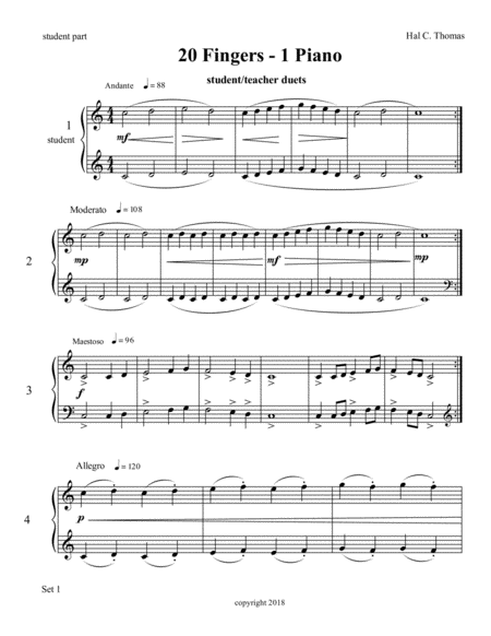 Bupkis For One Piano Four Hands Set One Student Part Sheet Music