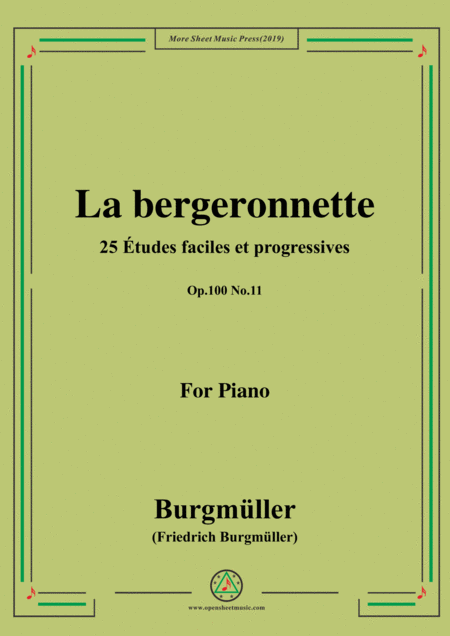 Free Sheet Music Burgmller 25 Tudes Faciles Et Progressives Op 100 No 11 La Bergeronnette