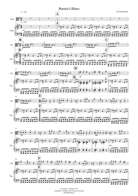 Free Sheet Music Burnies Blues For Viola And Piano