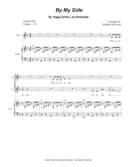 Free Sheet Music By My Side From Godspell For 2 Part Choir Sa