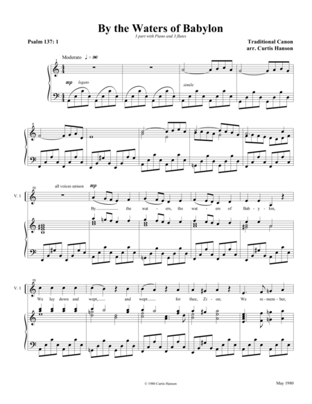 By The Waters Of Babylon 3 Pt Sheet Music