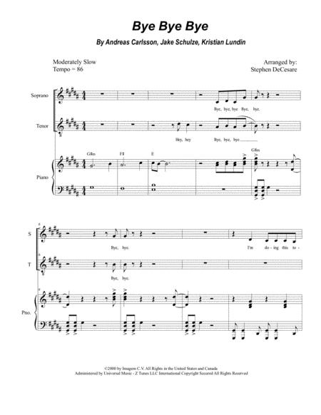 Bye Bye Bye Duet For Soprano And Tenor Solo Sheet Music