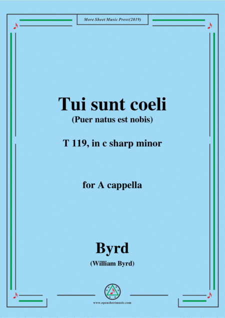 Byrd Tui Sunt Coelit 119 In C Sharp Minor For A Cappella Sheet Music