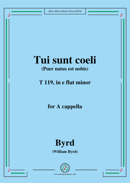 Free Sheet Music Byrd Tui Sunt Coelit 119 In E Flat Minor For A Cappella