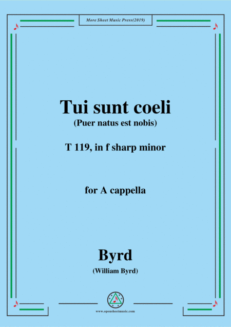 Byrd Tui Sunt Coelit 119 In F Sharp Minor For A Cappella Sheet Music