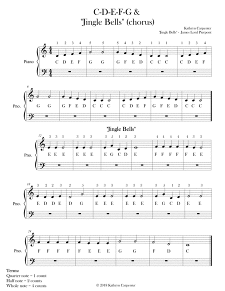 C D E F G Jingle Bells Right Hand Sheet Music