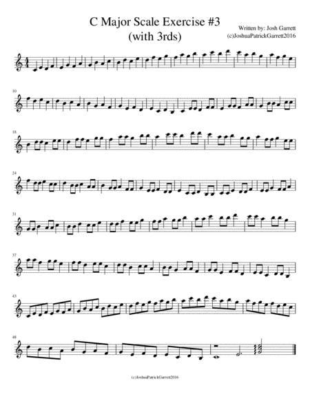 Free Sheet Music C Major Scale Exercise 3