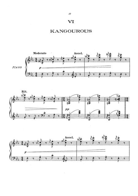 C Saint Sans The Carnival Of The Animals Kangaroo Original Piano Solo Sheet Music