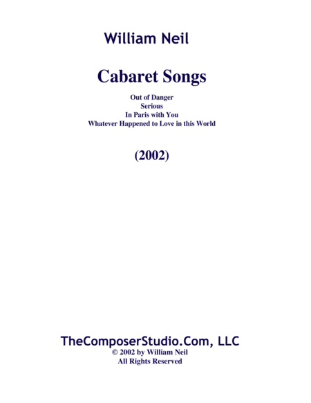 Free Sheet Music Cabaret Songs