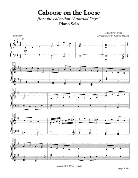 Caboose On The Loose Piano Solo Sheet Music
