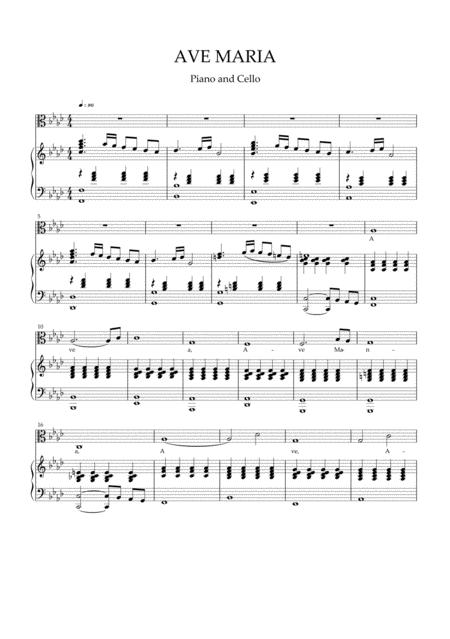 Caccini Ave Maria For Cello And Piano Organ Fm Sheet Music