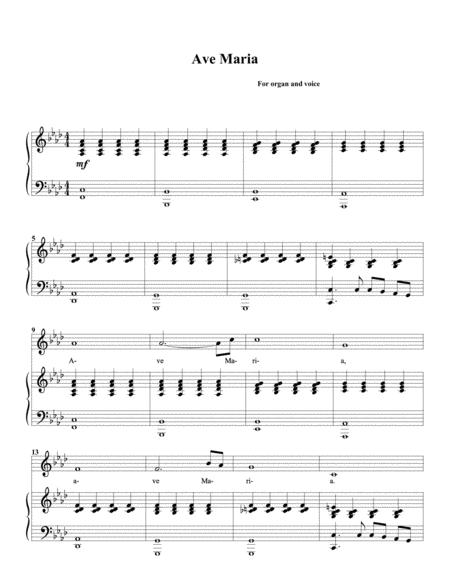 Caccini Ave Maria For Organ And Voice Fm Sheet Music