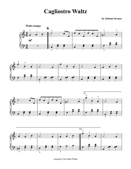 Free Sheet Music Cagliostro Waltz