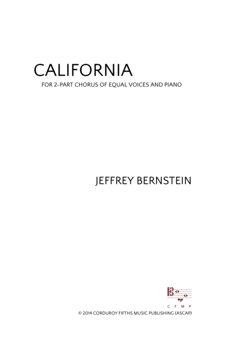 Free Sheet Music California Equal Voice